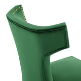 Curve Performance Velvet Dining Chairs - Set of 2 - Mid-Century Modern & Stain-Resistant