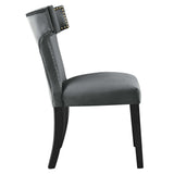 Curve Performance Velvet Dining Chairs - Set of 2 - Mid-Century Modern & Stain-Resistant