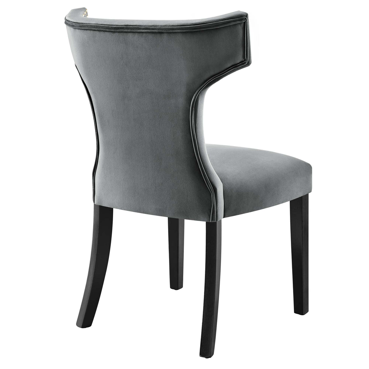 Curve Performance Velvet Dining Chairs - Set of 2 - Mid-Century Modern & Stain-Resistant