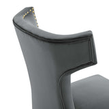 Curve Performance Velvet Dining Chairs - Set of 2 - Mid-Century Modern & Stain-Resistant