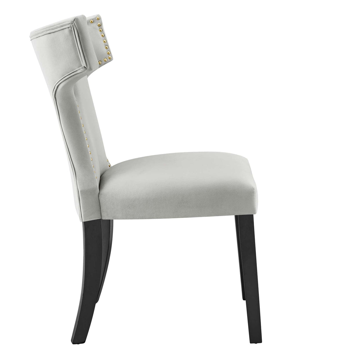 Curve Performance Velvet Dining Chairs - Set of 2 - Mid-Century Modern & Stain-Resistant