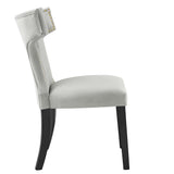 Curve Performance Velvet Dining Chairs - Set of 2 - Mid-Century Modern & Stain-Resistant