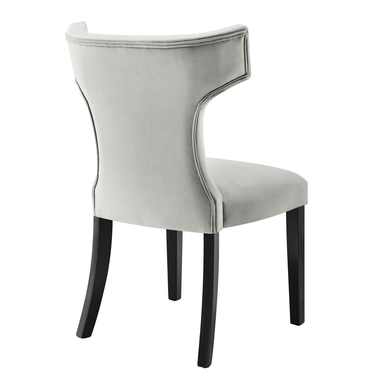 Curve Performance Velvet Dining Chairs - Set of 2 - Mid-Century Modern & Stain-Resistant