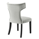 Curve Performance Velvet Dining Chairs - Set of 2 - Mid-Century Modern & Stain-Resistant