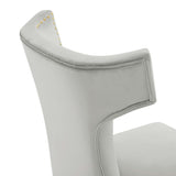 Curve Performance Velvet Dining Chairs - Set of 2 - Mid-Century Modern & Stain-Resistant