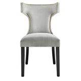 Curve Performance Velvet Dining Chairs - Set of 2 - Mid-Century Modern & Stain-Resistant