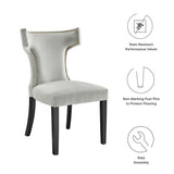 Curve Performance Velvet Dining Chairs - Set of 2 - Mid-Century Modern & Stain-Resistant