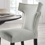 Curve Performance Velvet Dining Chairs - Set of 2 - Mid-Century Modern & Stain-Resistant