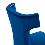 Curve Performance Velvet Dining Chairs - Set of 2 - Mid-Century Modern & Stain-Resistant