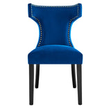 Curve Performance Velvet Dining Chairs - Set of 2 - Mid-Century Modern & Stain-Resistant