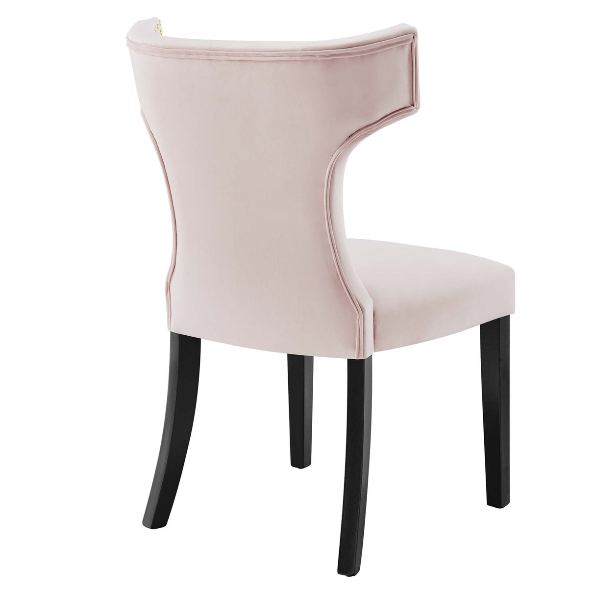 Curve Performance Velvet Dining Chairs - Set of 2 - Mid-Century Modern & Stain-Resistant