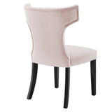 Curve Performance Velvet Dining Chairs - Set of 2 - Mid-Century Modern & Stain-Resistant