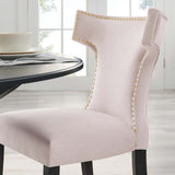 Curve Performance Velvet Dining Chairs - Set of 2 - Mid-Century Modern & Stain-Resistant