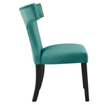 Curve Performance Velvet Dining Chairs - Set of 2 - Mid-Century Modern & Stain-Resistant
