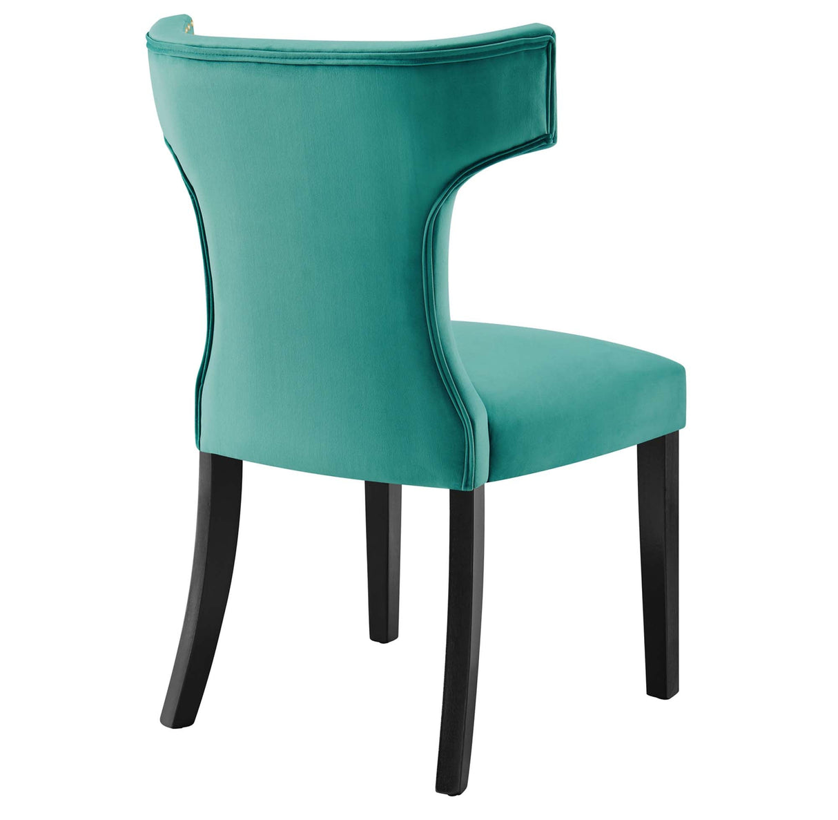 Curve Performance Velvet Dining Chairs - Set of 2 - Mid-Century Modern & Stain-Resistant
