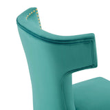 Curve Performance Velvet Dining Chairs - Set of 2 - Mid-Century Modern & Stain-Resistant