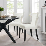 Curve Performance Velvet Dining Chairs - Set of 2 - Mid-Century Modern & Stain-Resistant