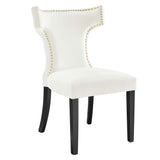 Curve Performance Velvet Dining Chairs - Set of 2 - Mid-Century Modern & Stain-Resistant