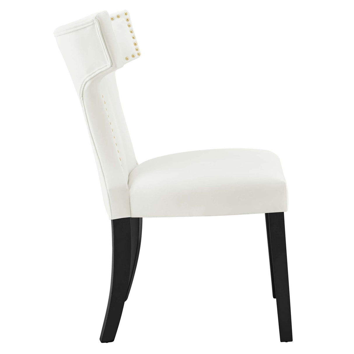 Curve Performance Velvet Dining Chairs - Set of 2 - Mid-Century Modern & Stain-Resistant