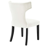 Curve Performance Velvet Dining Chairs - Set of 2 - Mid-Century Modern & Stain-Resistant