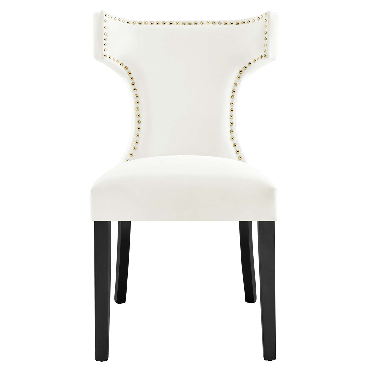 Curve Performance Velvet Dining Chairs - Set of 2 - Mid-Century Modern & Stain-Resistant