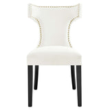 Curve Performance Velvet Dining Chairs - Set of 2 - Mid-Century Modern & Stain-Resistant