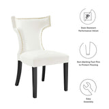 Curve Performance Velvet Dining Chairs - Set of 2 - Mid-Century Modern & Stain-Resistant
