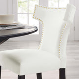 Curve Performance Velvet Dining Chairs - Set of 2 - Mid-Century Modern & Stain-Resistant