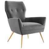 Renata Button Tufted Performance Velvet Armchair - Mid-Century Modern & Stain-Resistant