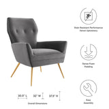 Renata Button Tufted Performance Velvet Armchair - Mid-Century Modern & Stain-Resistant