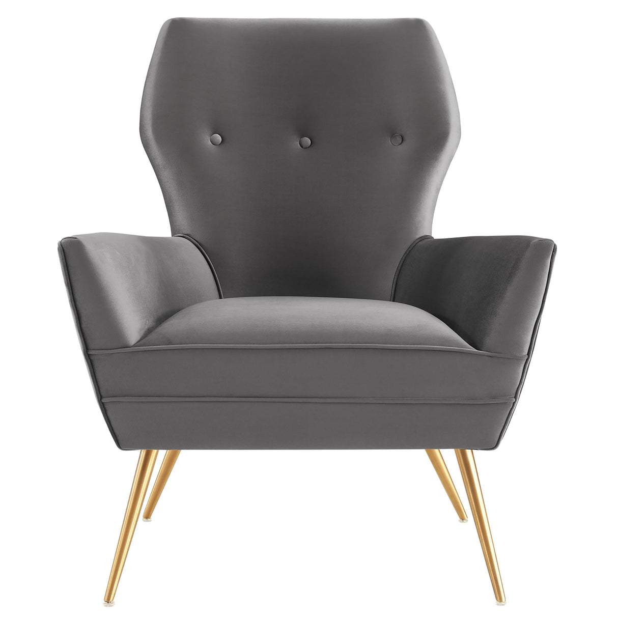 Renata Button Tufted Performance Velvet Armchair - Mid-Century Modern & Stain-Resistant