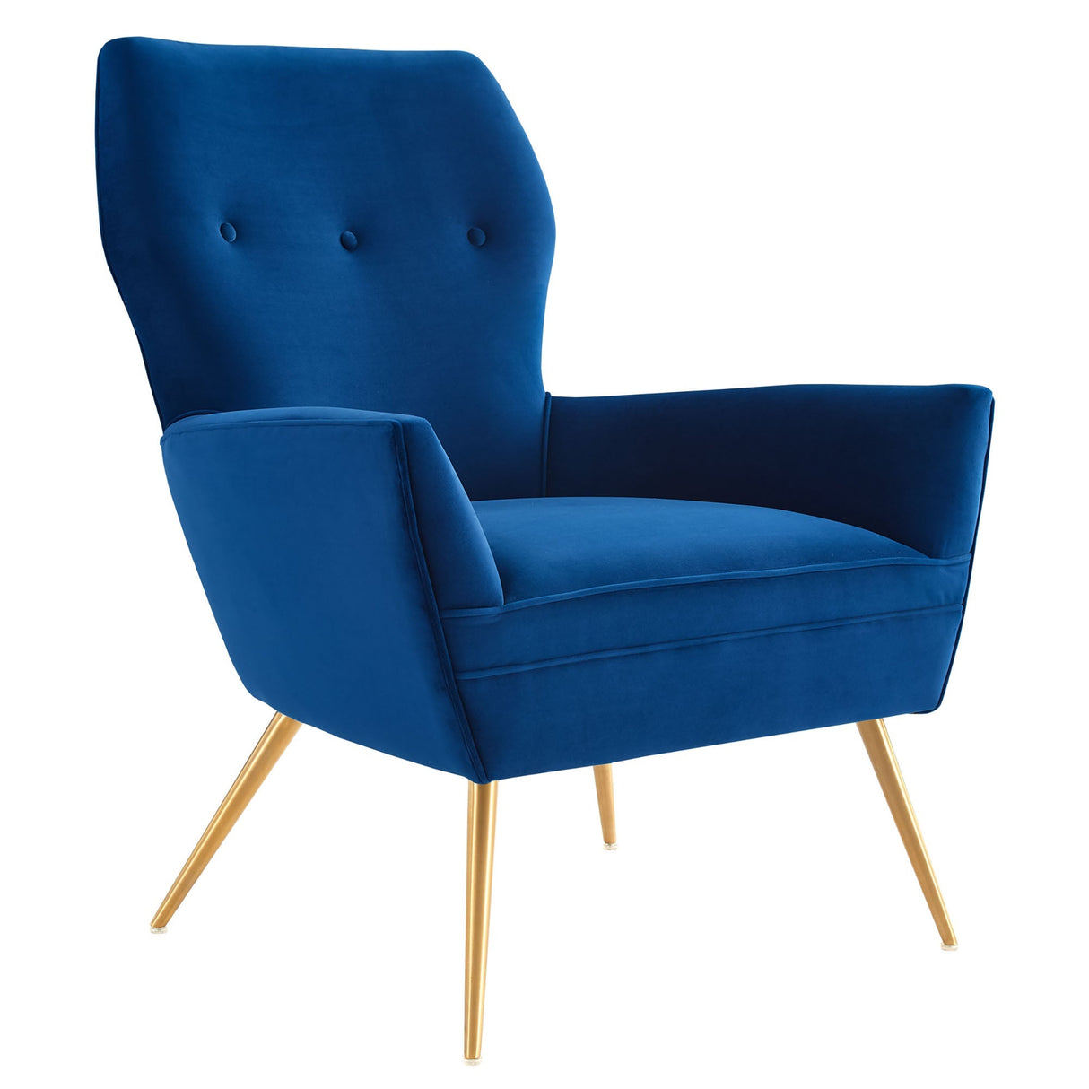 Renata Button Tufted Performance Velvet Armchair - Mid-Century Modern & Stain-Resistant