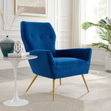 Renata Button Tufted Performance Velvet Armchair - Mid-Century Modern & Stain-Resistant