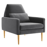 Liliana Performance Velvet Armchair - Mid-Century Modern & Stain-Resistant