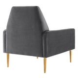 Liliana Performance Velvet Armchair - Mid-Century Modern & Stain-Resistant