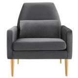 Liliana Performance Velvet Armchair - Mid-Century Modern & Stain-Resistant
