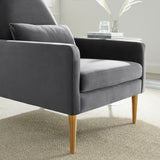 Liliana Performance Velvet Armchair - Mid-Century Modern & Stain-Resistant