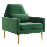 Liliana Performance Velvet Armchair - Mid-Century Modern & Stain-Resistant