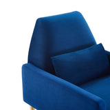 Liliana Performance Velvet Armchair - Mid-Century Modern & Stain-Resistant