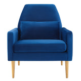 Liliana Performance Velvet Armchair - Mid-Century Modern & Stain-Resistant
