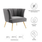 Veronica Channel Tufted Performance Velvet Armchair - Mid-Century Modern & Stain-Resistant