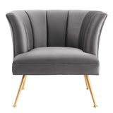 Veronica Channel Tufted Performance Velvet Armchair - Mid-Century Modern & Stain-Resistant