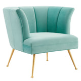 Veronica Channel Tufted Performance Velvet Armchair - Mid-Century Modern & Stain-Resistant