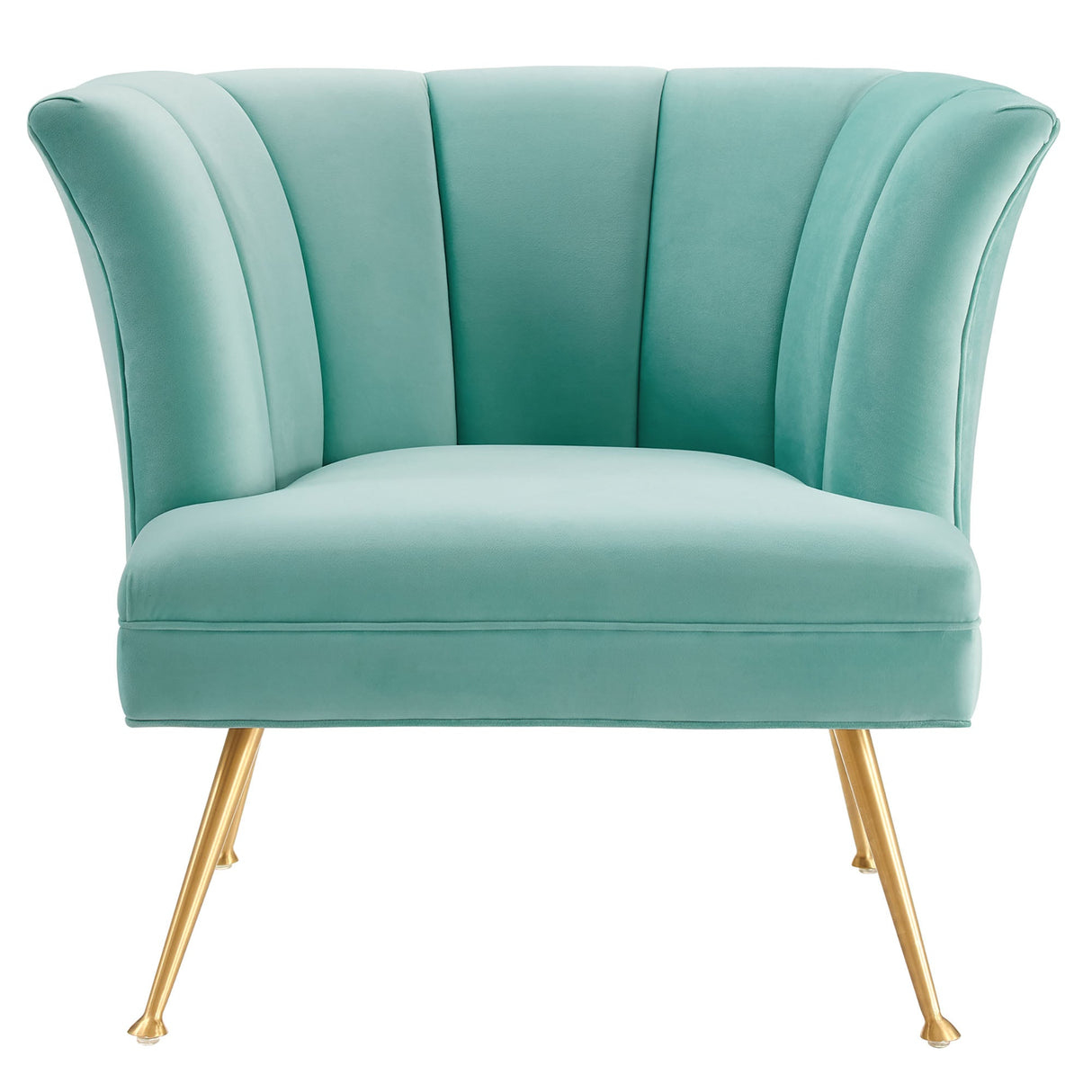 Veronica Channel Tufted Performance Velvet Armchair - Mid-Century Modern & Stain-Resistant
