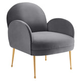 Transcend Performance Velvet Armchair - Mid-Century Modern & Stain-Resistant