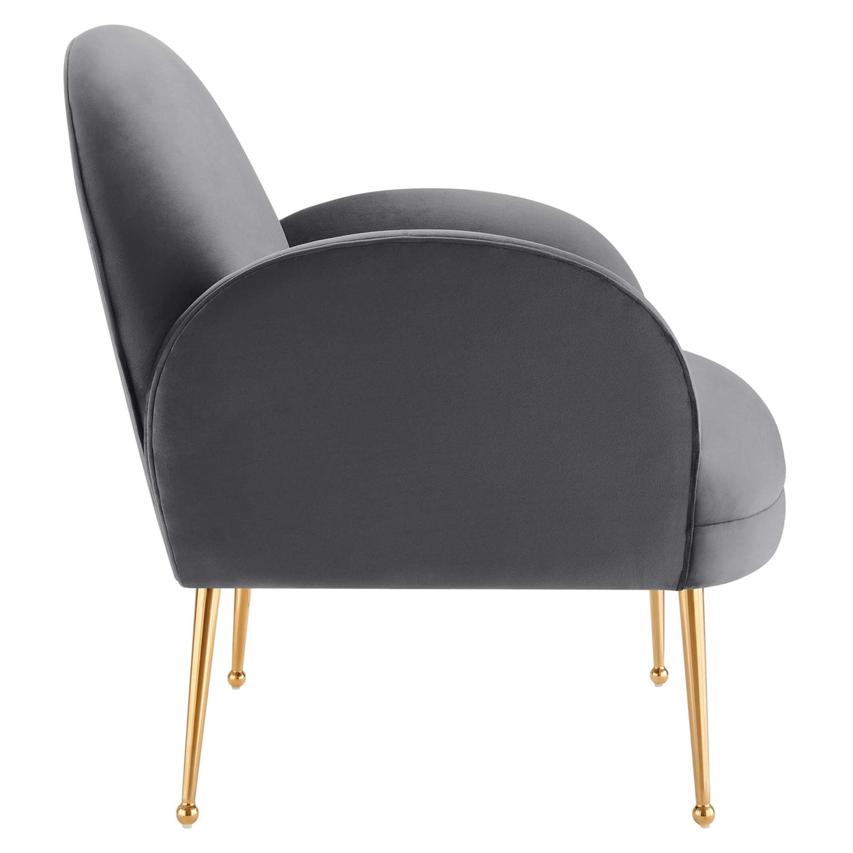 Transcend Performance Velvet Armchair - Mid-Century Modern & Stain-Resistant