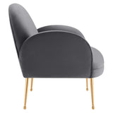 Transcend Performance Velvet Armchair - Mid-Century Modern & Stain-Resistant
