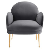 Transcend Performance Velvet Armchair - Mid-Century Modern & Stain-Resistant
