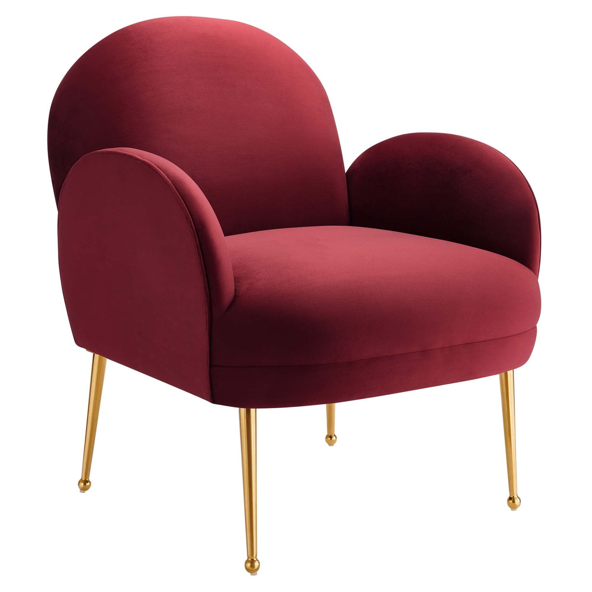 Transcend Performance Velvet Armchair - Mid-Century Modern & Stain-Resistant