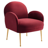 Transcend Performance Velvet Armchair - Mid-Century Modern & Stain-Resistant